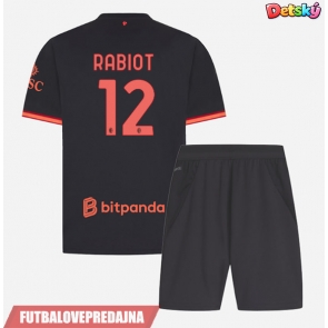 Lacne Dětský Futbalové dres AC Milan Adrien Rabiot #12 2026-27 Krátky Rukáv - Tretina (+ trenírky)